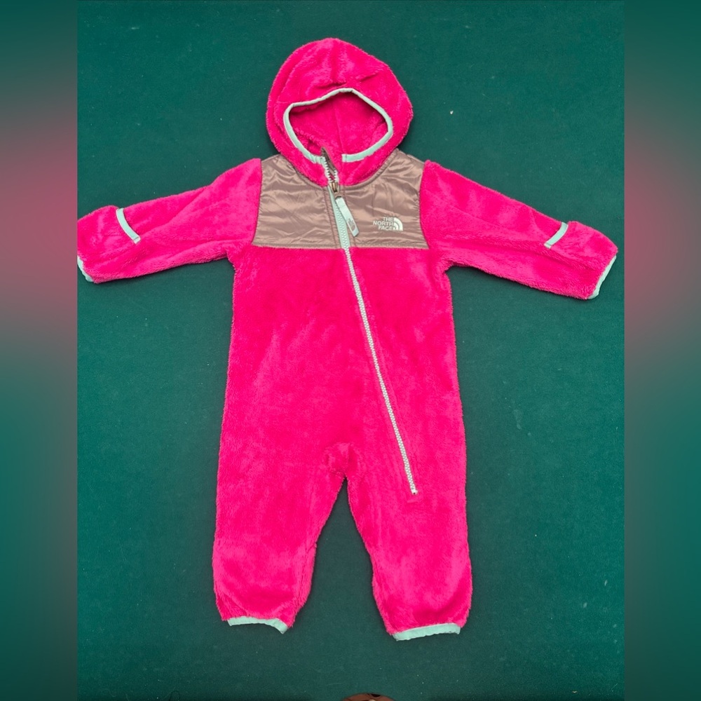 THE NORTH FACE Baby Plushee Bunting Fleece Pink Size 3-6 MO. Excellent Condition